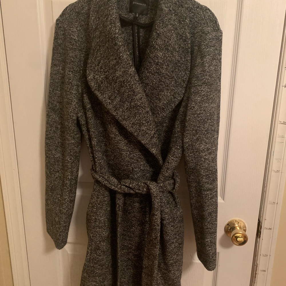 Gray Belted Women's Coat